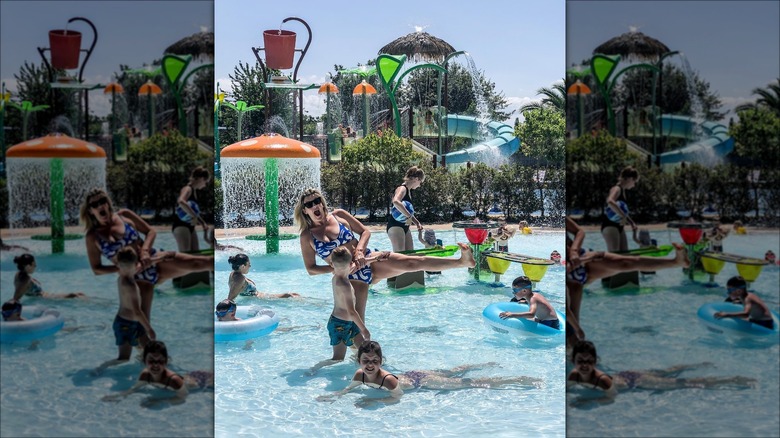 People playing in swimming pool