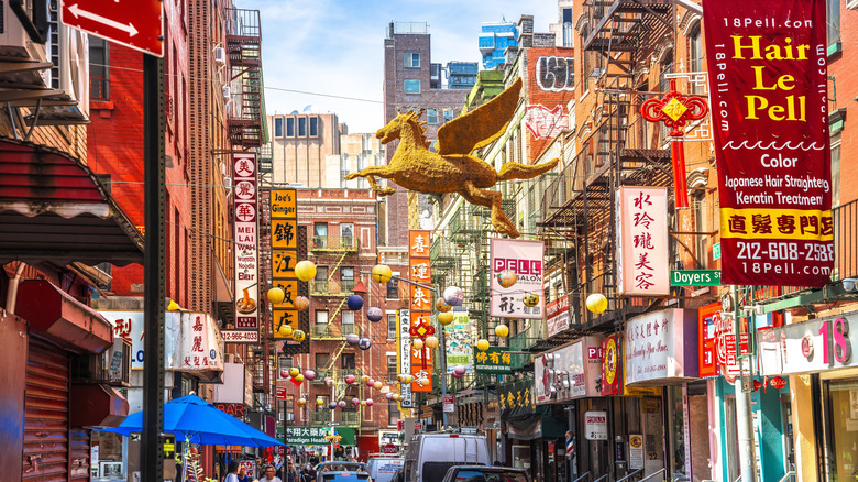 Street view of New York City Chinatown