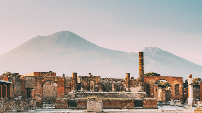 Pompeii ruins and Mount Vesuvius