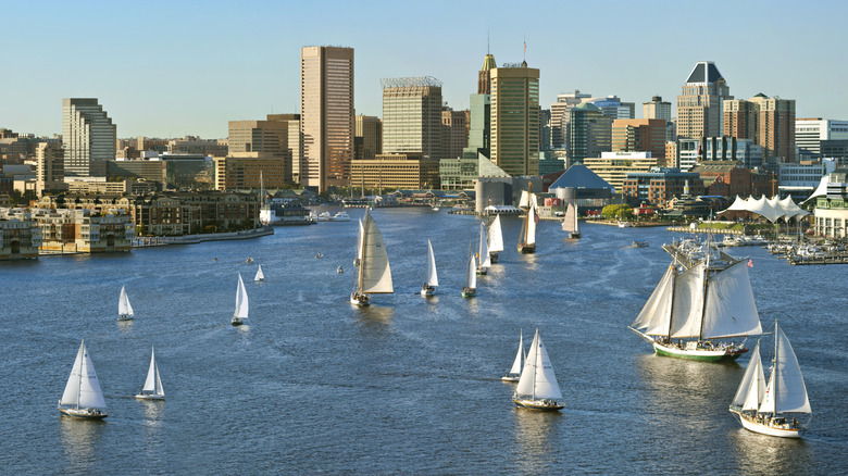 Baltimore Harbor with cityscape