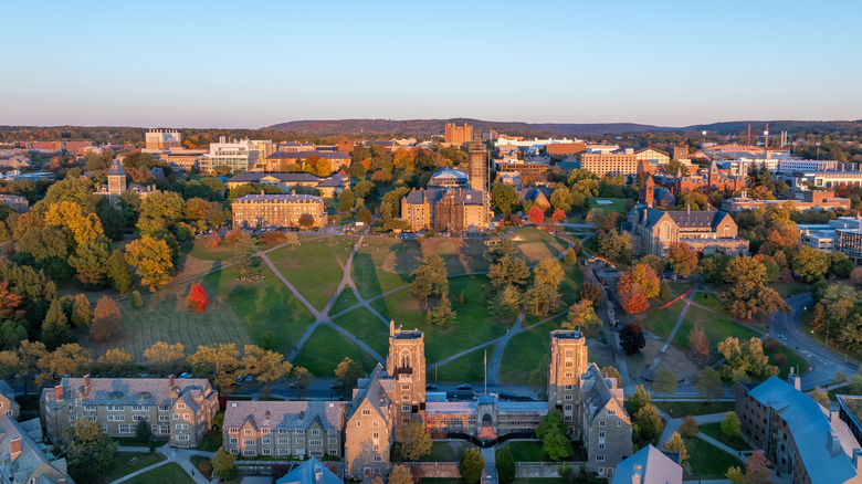 ariel view of college campus