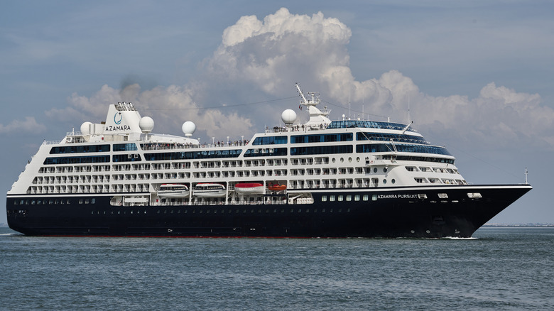 Azamara ship sails the ocean