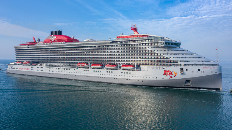 Virgin Voyages ship cruising ocean