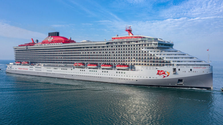 Virgin cruise ship at sea
