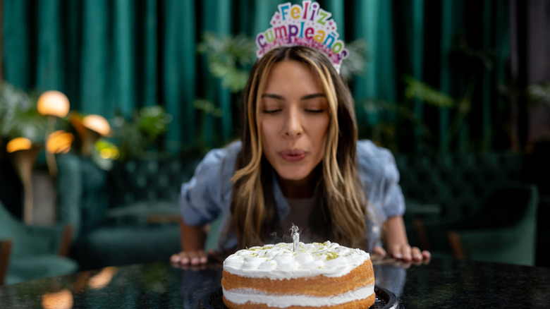 Woman birthday cake candles