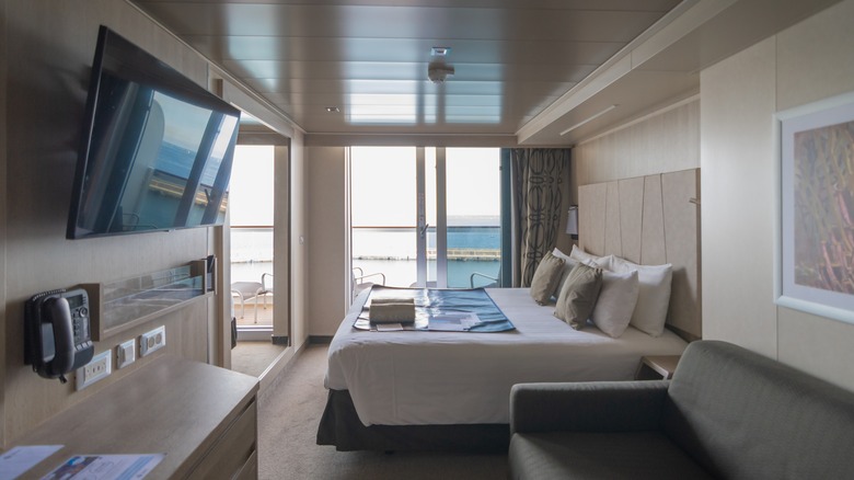 Bed on cruise ship