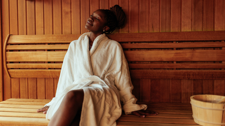 Woman spa robe
