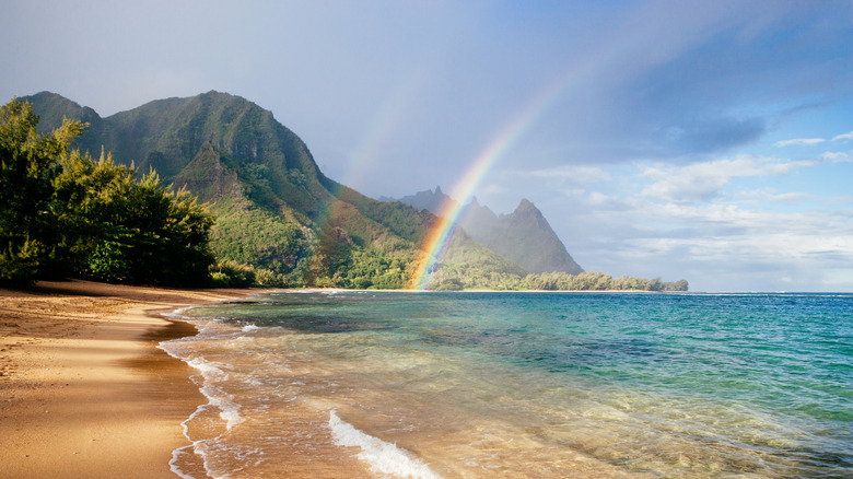 The idyllic coastline of Kauai in Hawaii