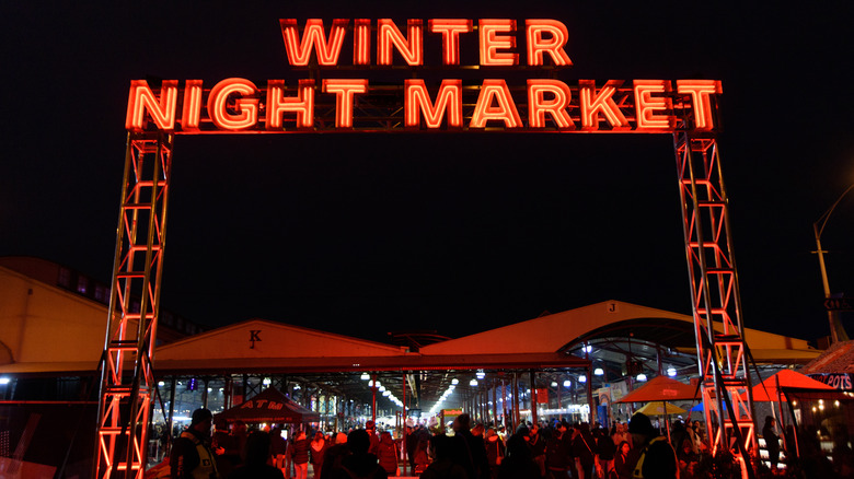 Winter Night Market sign at Queen Victoria Market