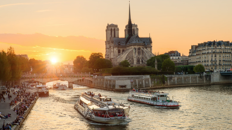 Cruise boats by Notre-Dame