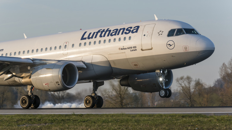 Lufthansa aircraft on the runway