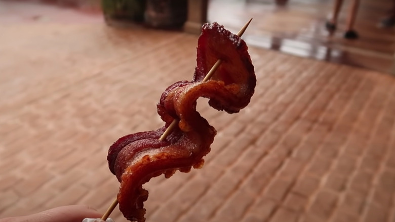 Magic Kingdom candied bacon skewer