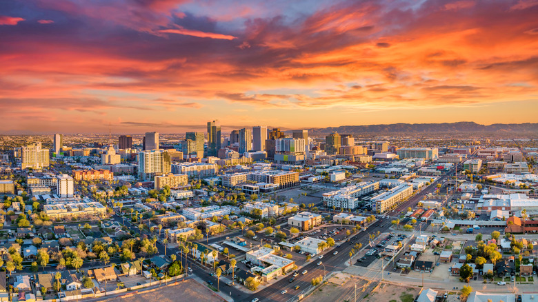 Phoenix cityscape aerial view