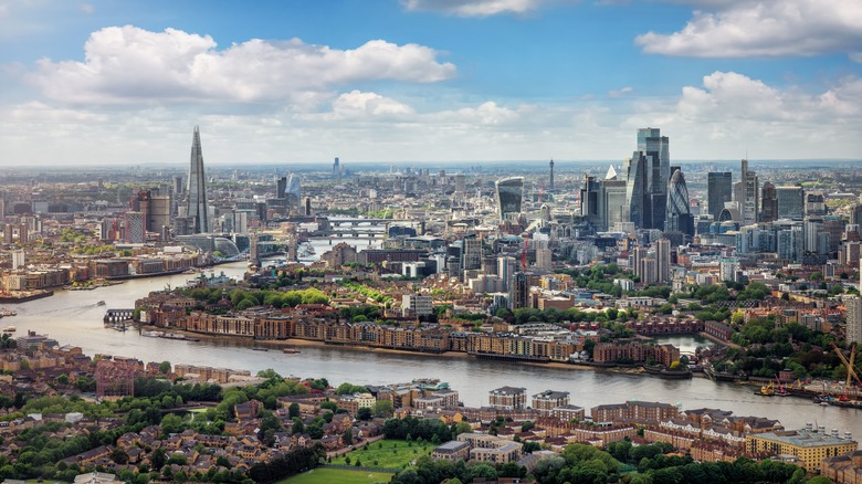 view of London skyline from above