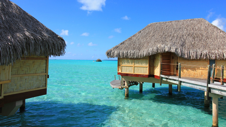 French Polynesia traditional thatch roof