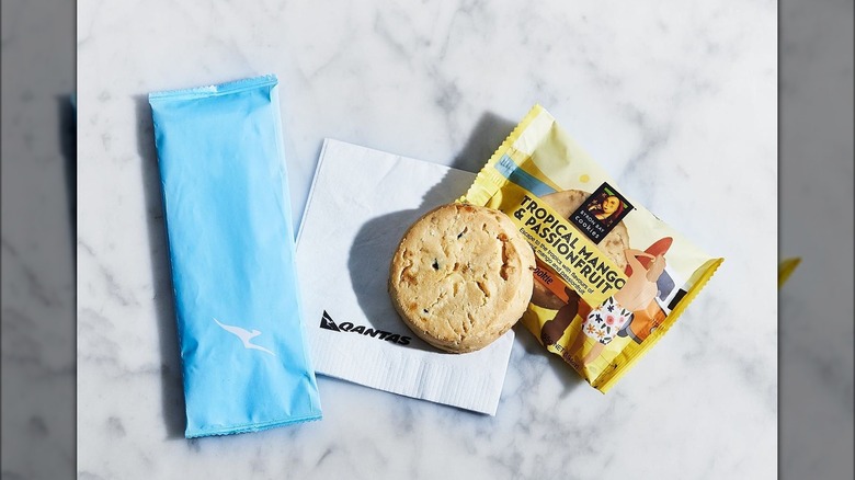 cookies on qantas napkin