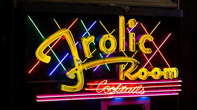 neon sign for Frolick Room