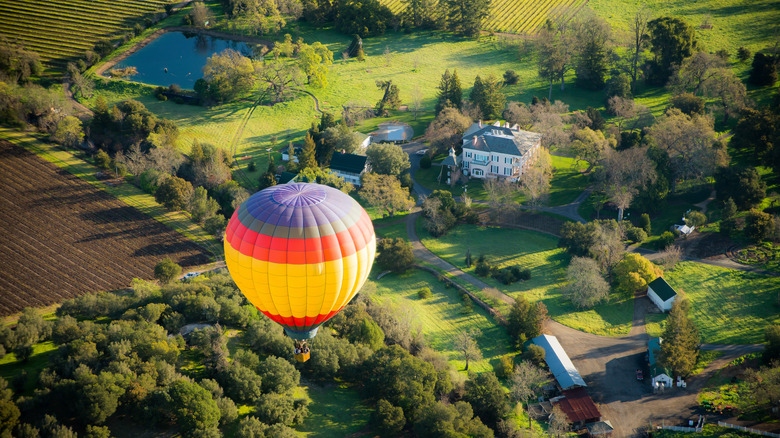 Hot air balloon in Napa Valley