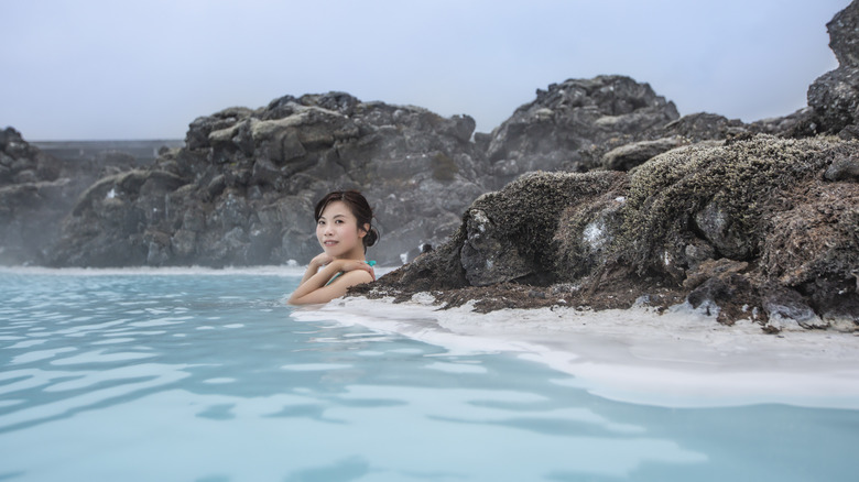 woman in Blue Lagoon, Iceland