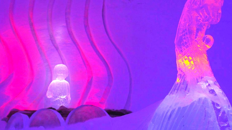 Sculptures at Norwegian ice hotel