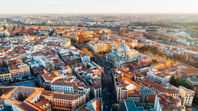 aerial view of madrid