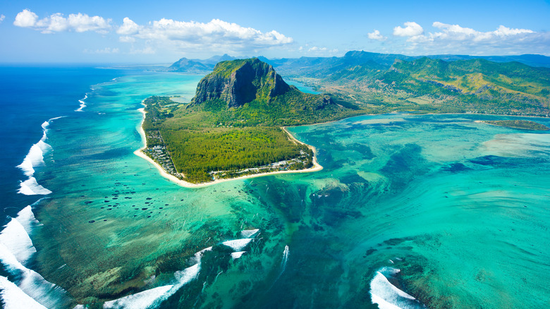 aerial view of mauritius