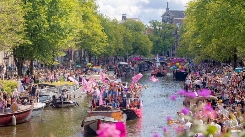 Amsterdam Pride festival in canal