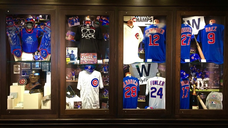 baseball jerseys at the Chicago Sports Museum
