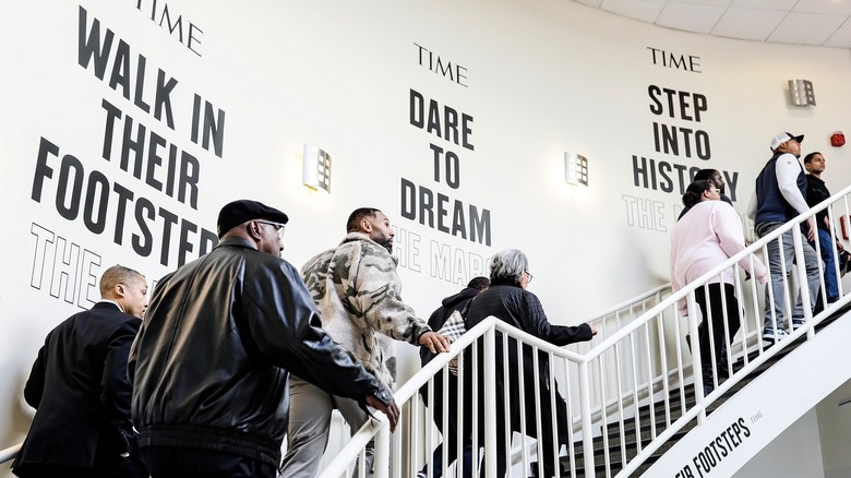 visitors entering the DuSable Black History Museum and Education Center