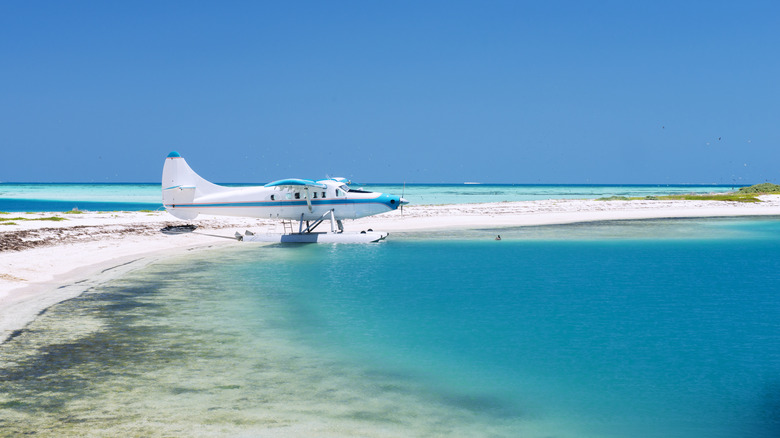 Sea Plane against blue sky in Dry Tortugas