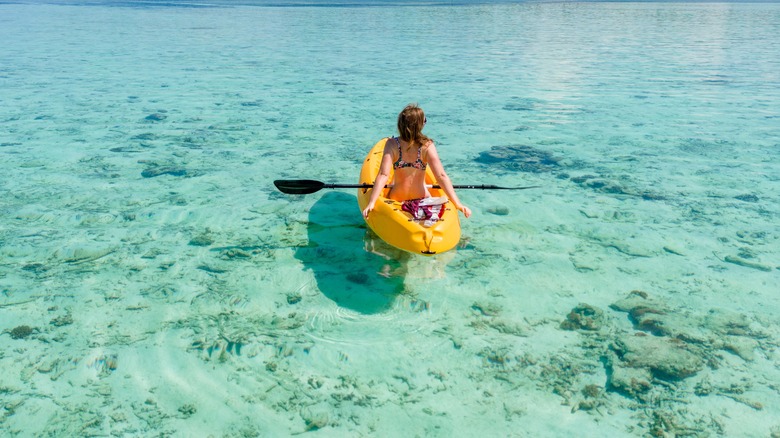 Kayaking in tropical waters