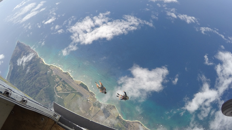 Skydiving over Oahu