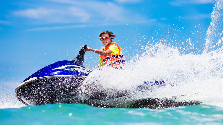 Youngster on a jet ski