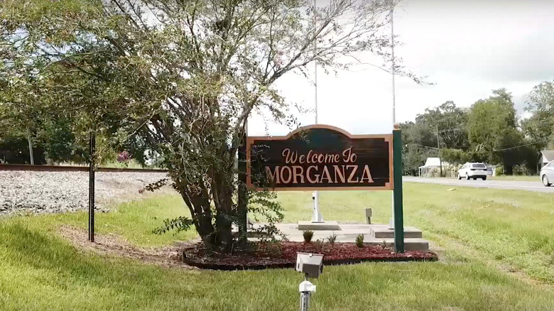 Welcome sign to Morganza, Louisiana