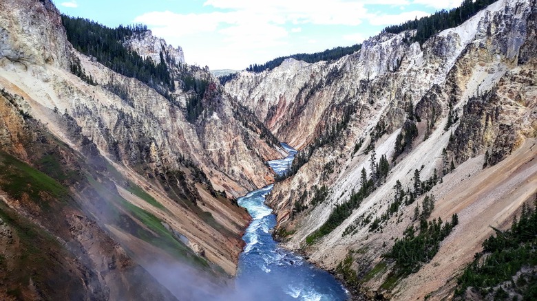 dramatic canyon with rushing river