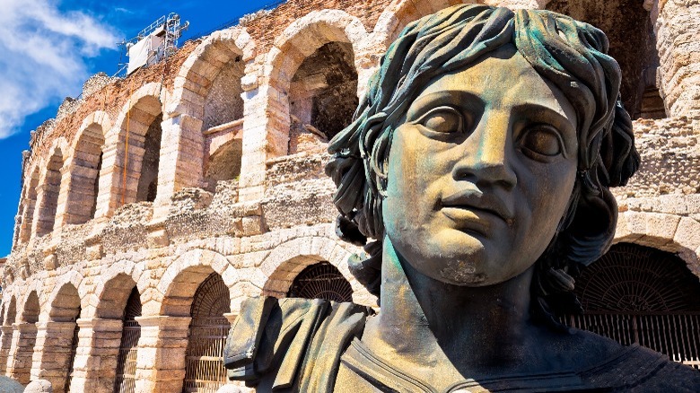 Roman statue at Verona amphitheater