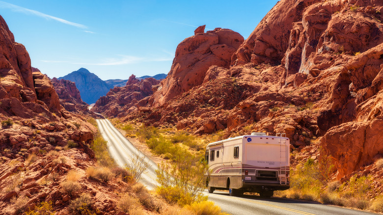 RV driving in Red Rock 