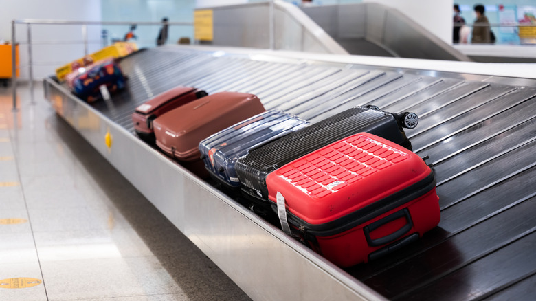 Luggage on conveyor belt