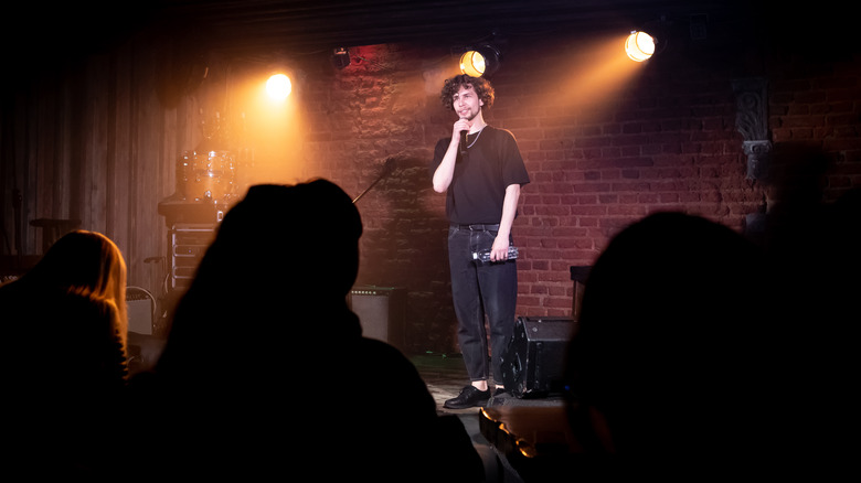 Stand-up comedian performing