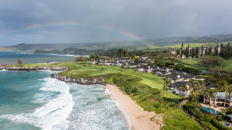 Rainbow over Maui beach