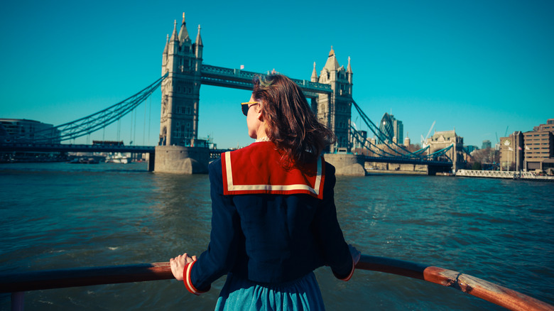 Woman on Thames cruise