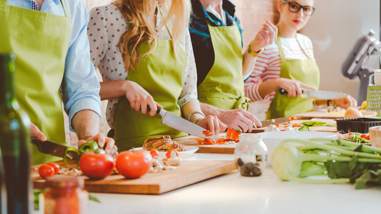 Joining a cooking class