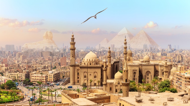 Panorama of Cairo and mosque