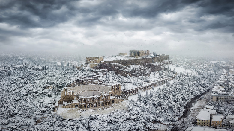 Athens, Greece during winter season