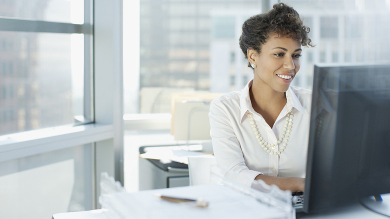 Woman working at computer