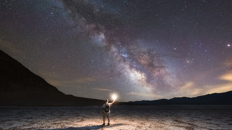 Man looking at Milky Way