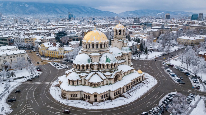 Alexander Nevsky Cathedral in snow