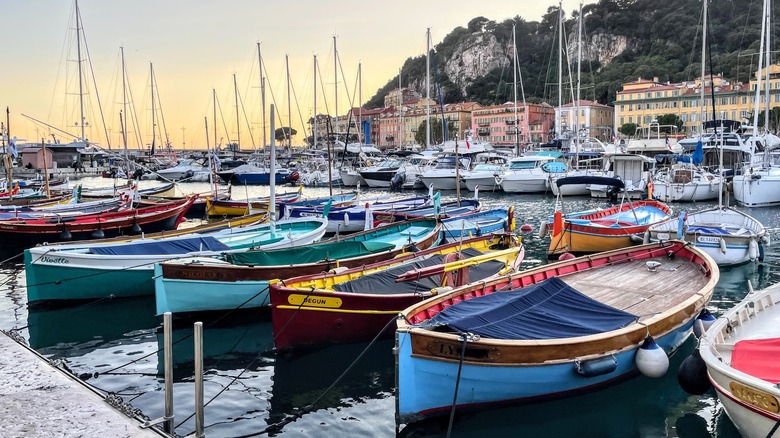 Small boats in a marina