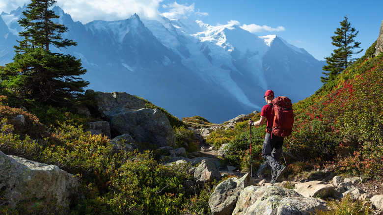 Hiker on the Tour du Mont Blanc