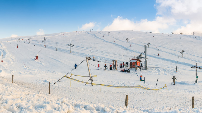 Skiing at Serra da Estrela resort in Portugal